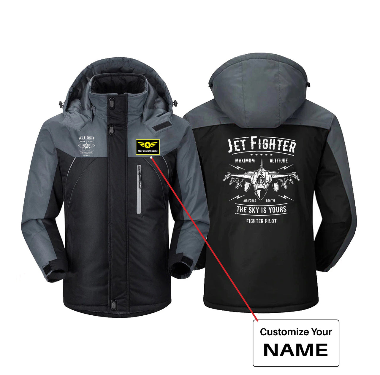 Jet Fighter - The Sky is Yours Designed Thick Winter Jackets