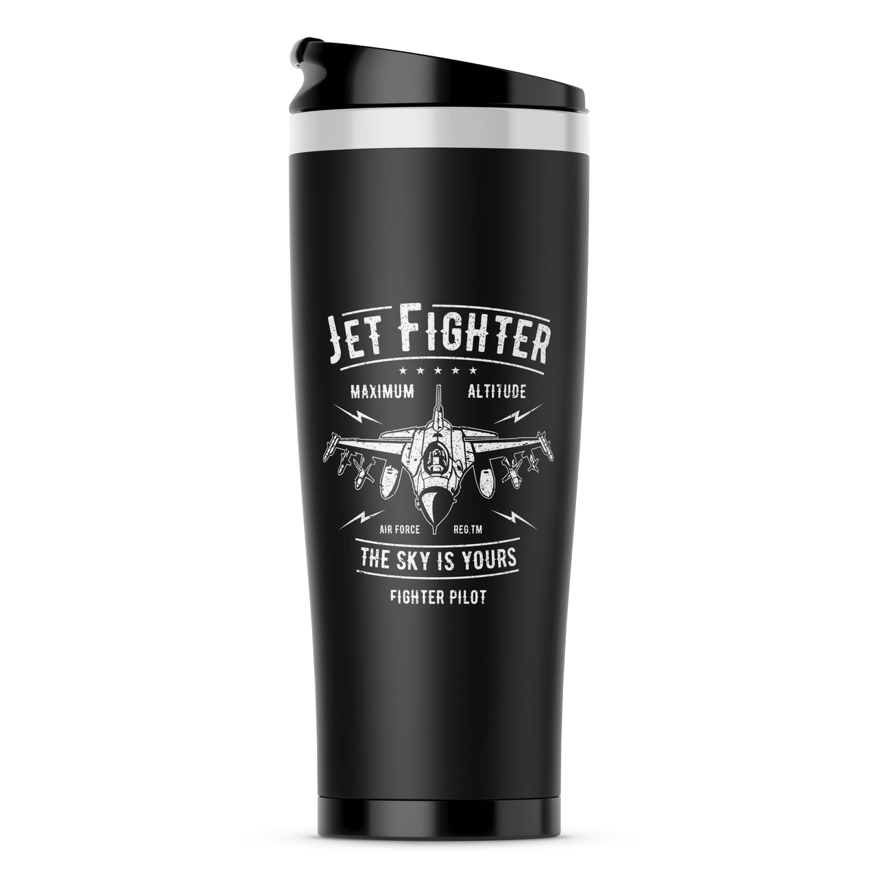 Jet Fighter - The Sky is Yours Designed Travel Mugs
