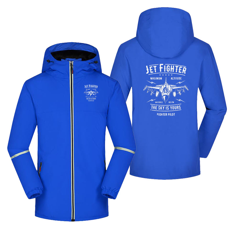 Jet Fighter - The Sky is Yours Designed Rain Coats & Jackets