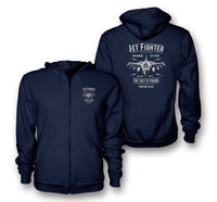 Thumbnail for Jet Fighter - The Sky is Yours Designed Zipped Hoodies