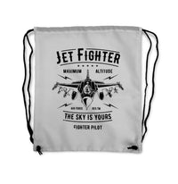 Thumbnail for Jet Fighter - The Sky is Yours Designed Drawstring Bags