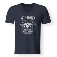 Thumbnail for Jet Fighter - The Sky is Yours Designed V-Neck T-Shirts