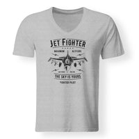 Thumbnail for Jet Fighter - The Sky is Yours Designed V-Neck T-Shirts