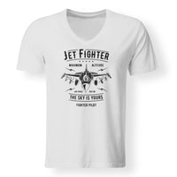 Thumbnail for Jet Fighter - The Sky is Yours Designed V-Neck T-Shirts
