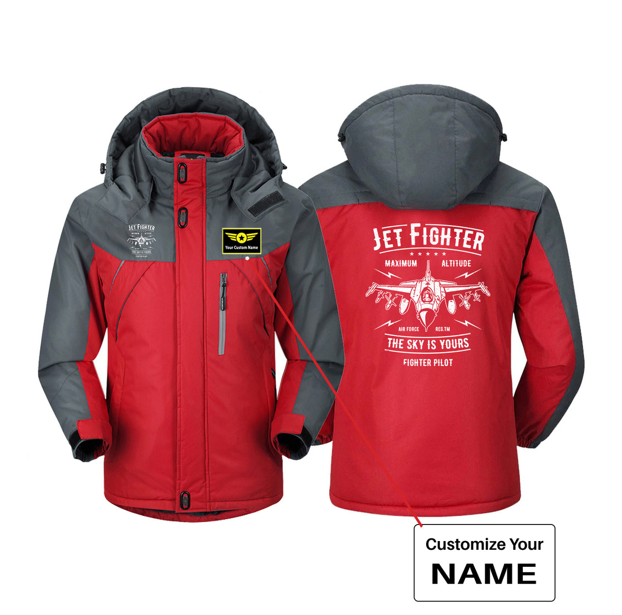 Jet Fighter - The Sky is Yours Designed Thick Winter Jackets