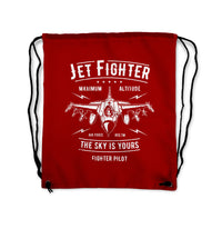 Thumbnail for Jet Fighter - The Sky is Yours Designed Drawstring Bags