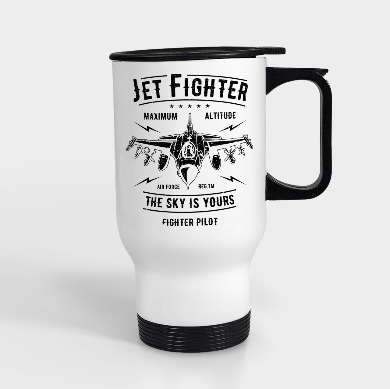 Jet Fighter - The Sky is Yours Designed Travel Mugs (With Holder)