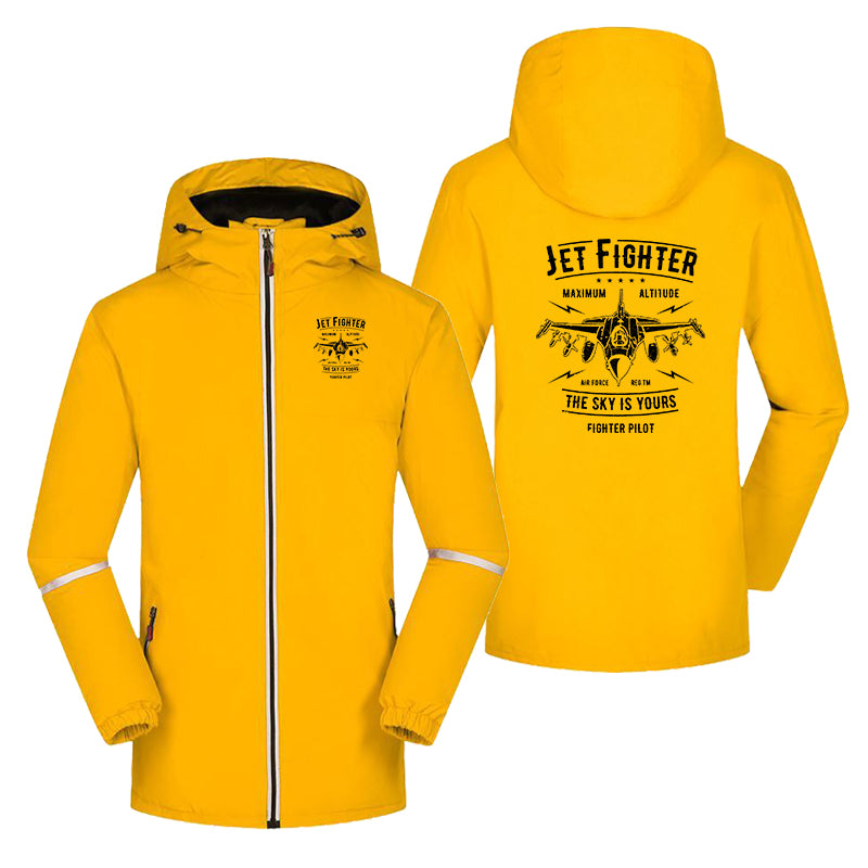 Jet Fighter - The Sky is Yours Designed Rain Coats & Jackets