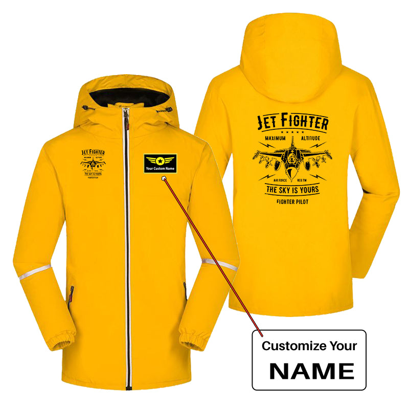 Jet Fighter - The Sky is Yours Designed Rain Coats & Jackets