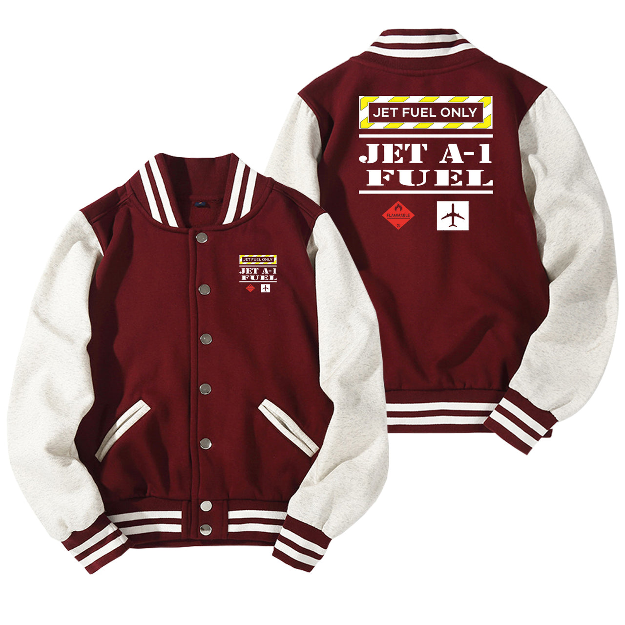 Jet Fuel Only Designed Baseball Style Jackets