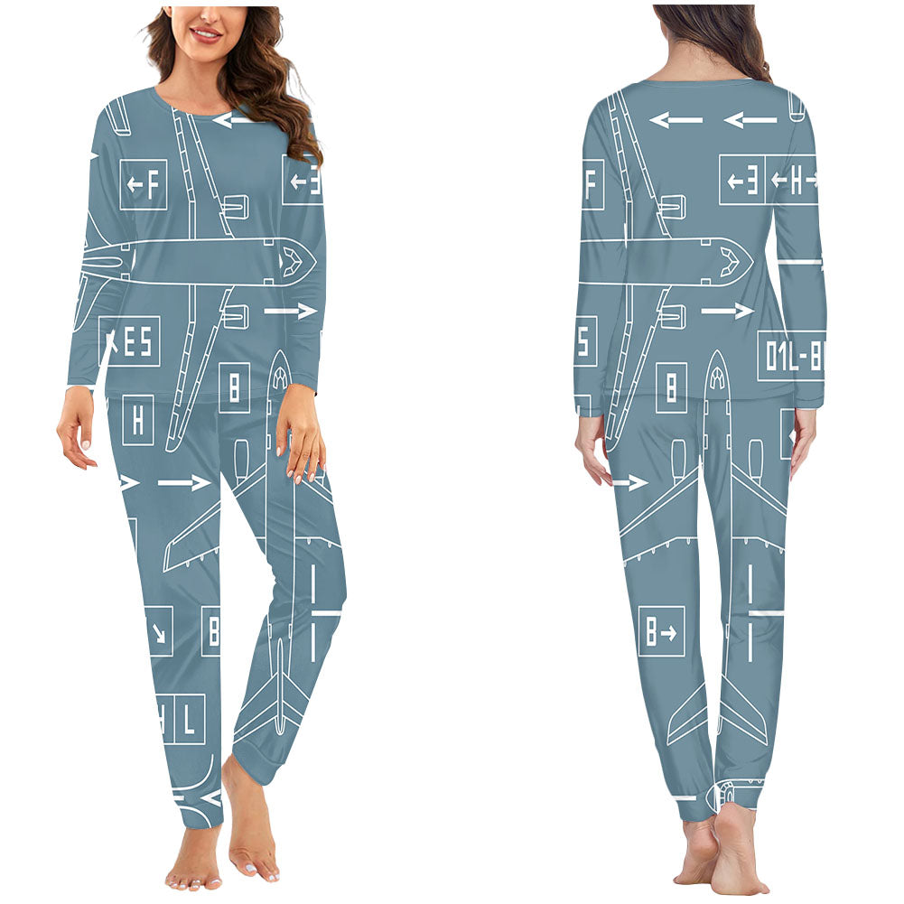 Jet Planes & Airport Signs Designed Women Pijamas
