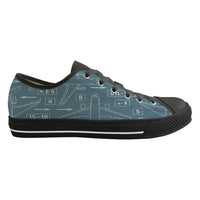 Thumbnail for Jet Planes & Airport Signs Designed Canvas Shoes (Men)