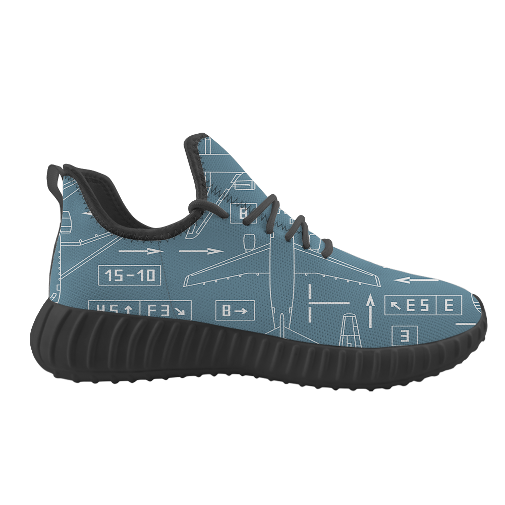 Jet Planes & Airport Signs Designed Sport Sneakers & Shoes (WOMEN)
