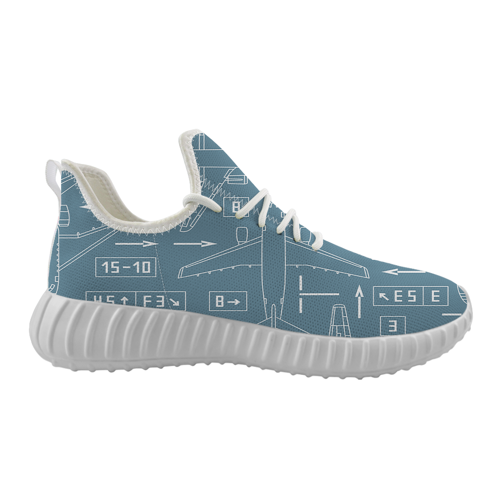 Jet Planes & Airport Signs Designed Sport Sneakers & Shoes (WOMEN)