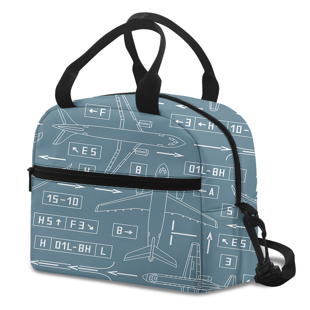 Jet Planes & Airport Signs Designed Lunch Bags