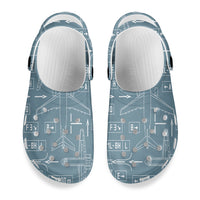 Thumbnail for Jet Planes & Airport Signs Designed Hole Shoes & Slippers (MEN)