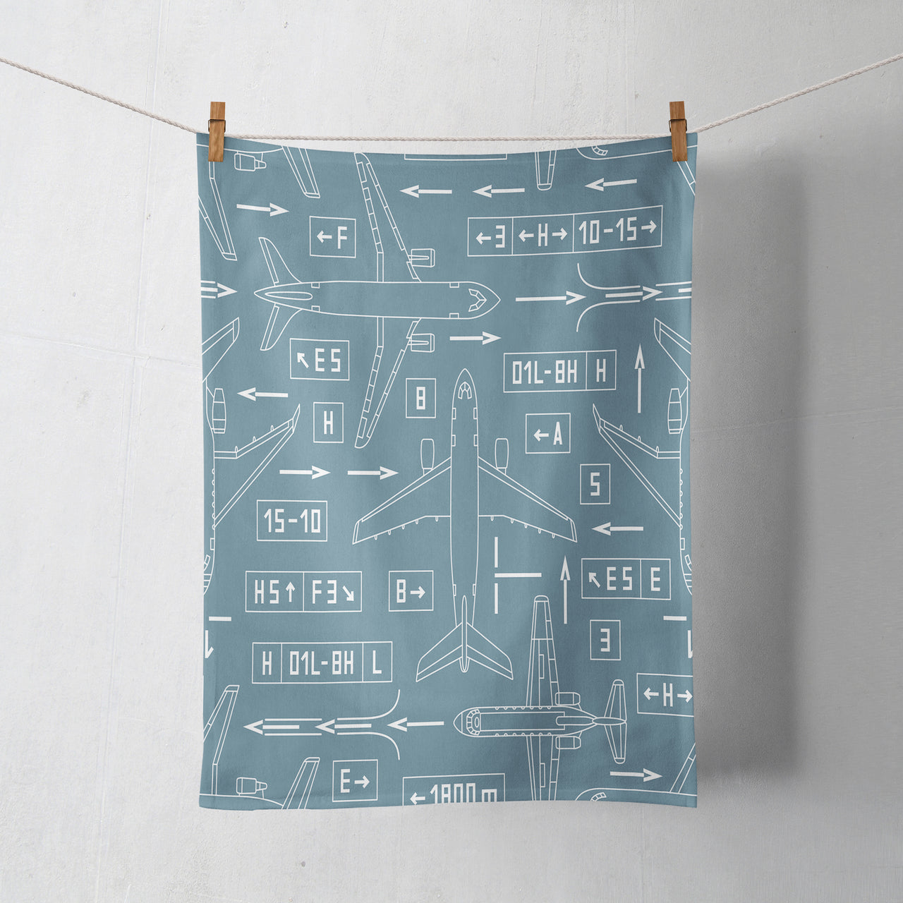 Jet Planes & Airport Signs Designed Towels
