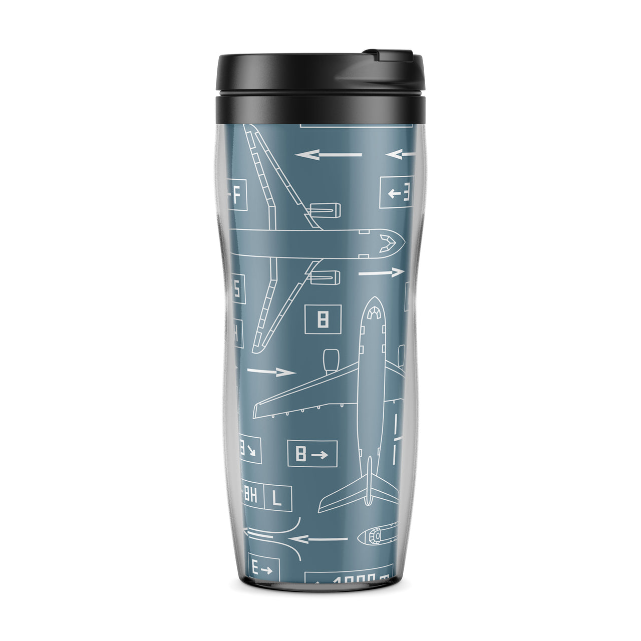 Jet Planes & Airport Signs Designed Travel Mugs