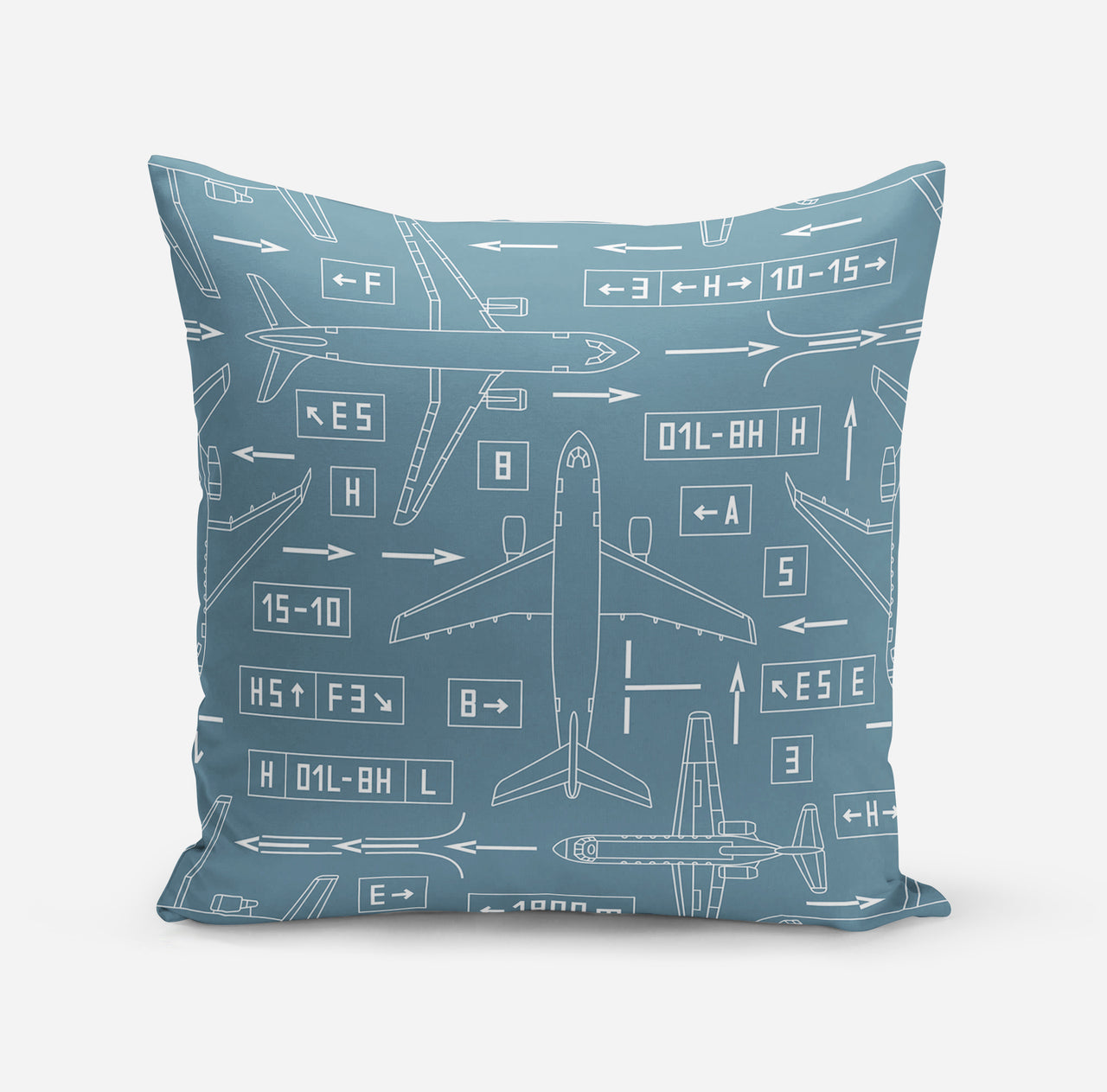 Jet Planes & Airport Signs Designed Pillows