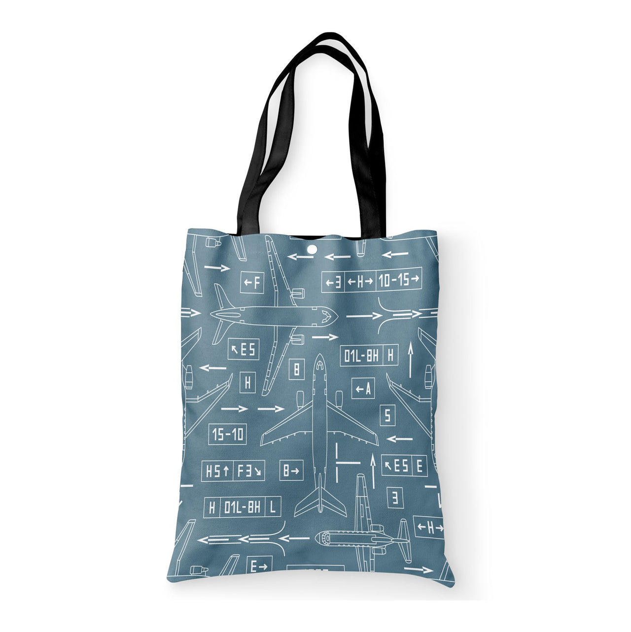 Jet Planes & Airport Signs Designed Tote Bags