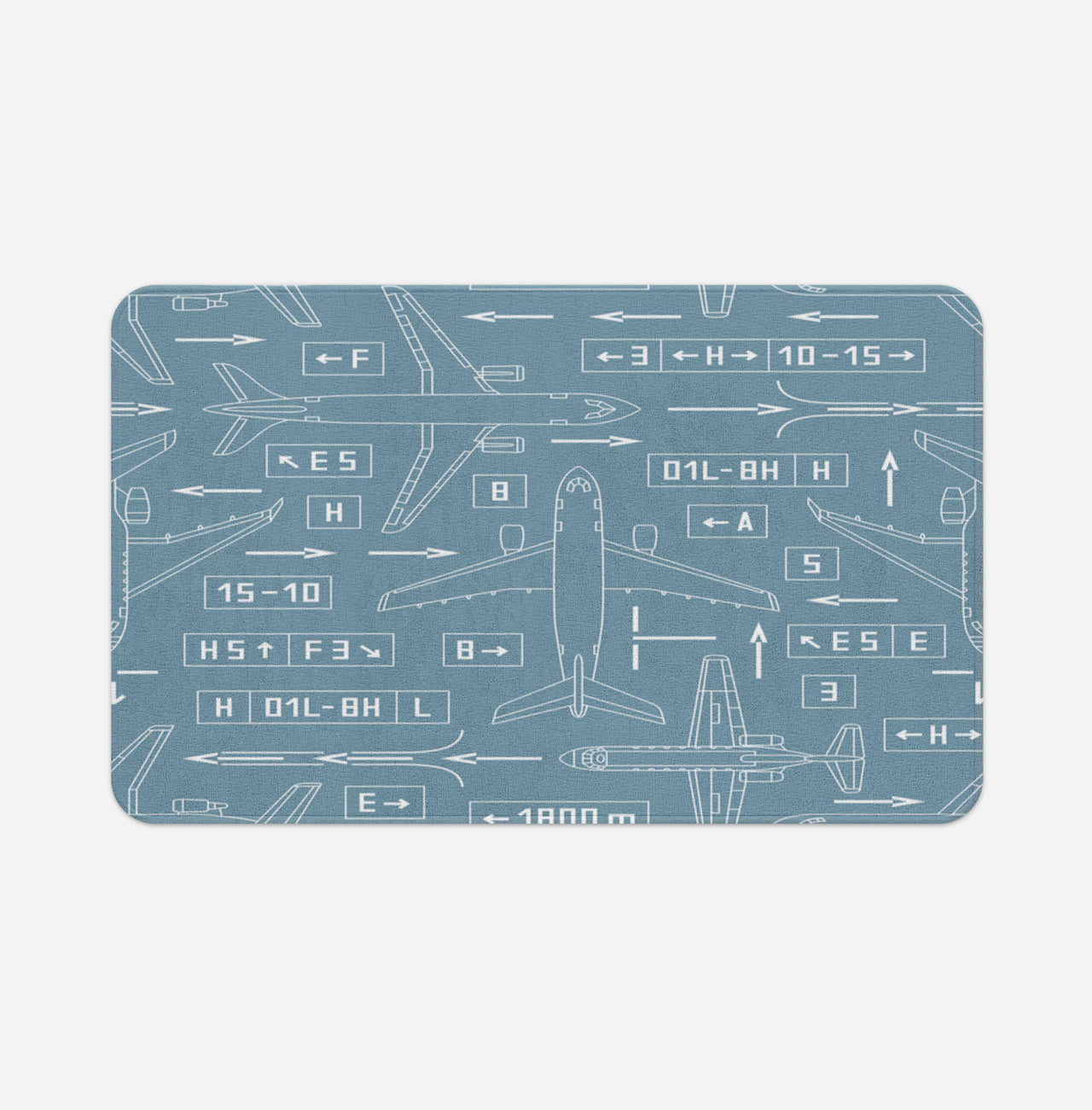 Jet Planes & Airport Signs Designed Bath Mats