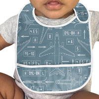 Thumbnail for Jet Planes & Airport Signs Designed Baby Bib