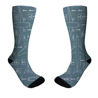 Thumbnail for Jet Planes & Airport Signs Designed Socks