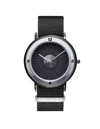 Thumbnail for Jet Engine Designed Leather Strap Watches Pilot Eyes Store Black & Black Nylon Strap 