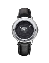 Thumbnail for Jet Engine Designed Leather Strap Watches Pilot Eyes Store Silver & Black Leather Strap 