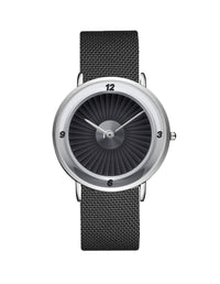 Thumbnail for Jet Engine Designed Stainless Steel Strap Watches Pilot Eyes Store Silver & Black Stainless Steel Strap 