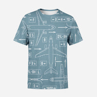 Thumbnail for Jet Planes & Airport Signs Printed 3D T-Shirts