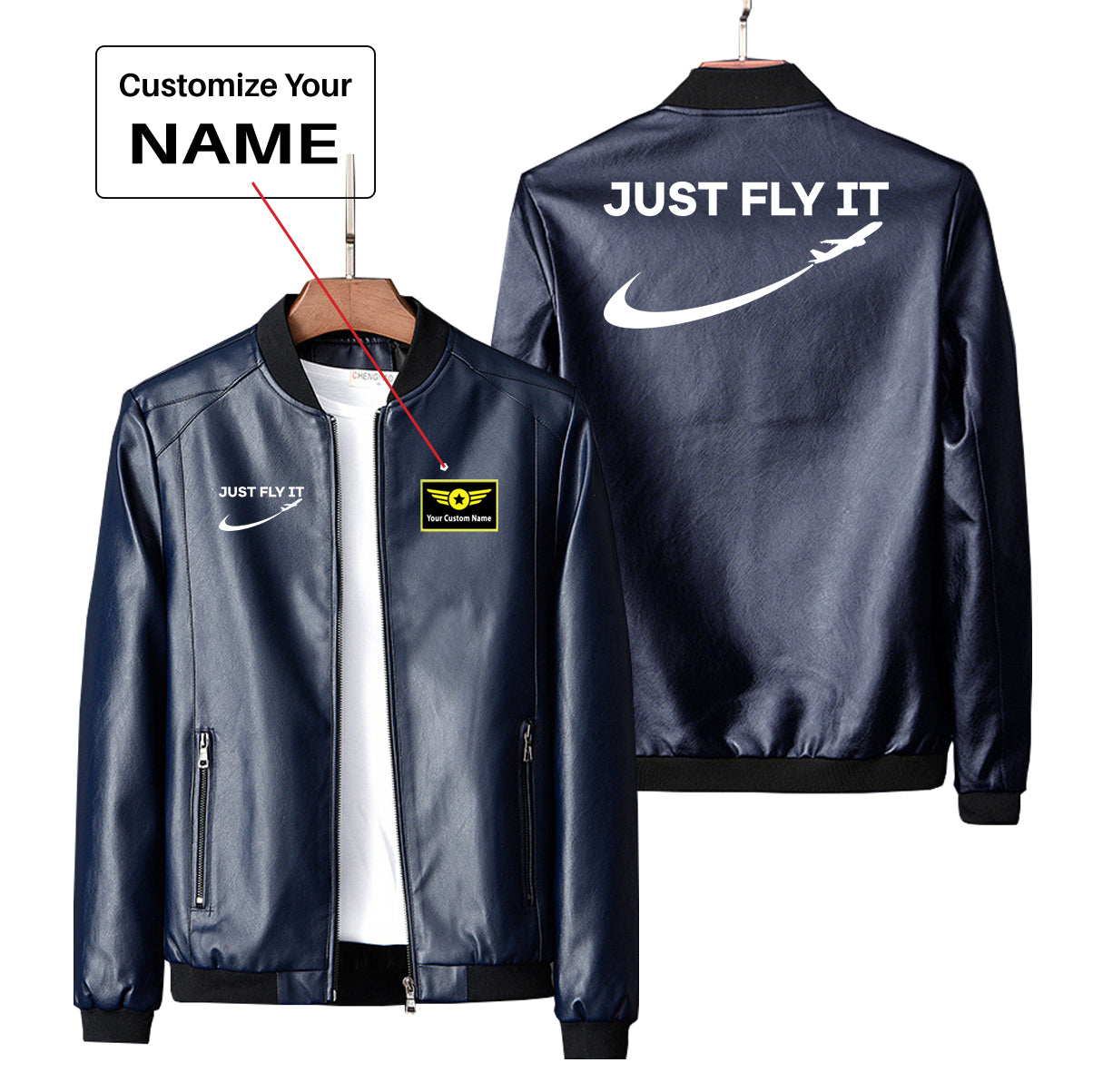 Just Fly It 2 Designed PU Leather Jackets