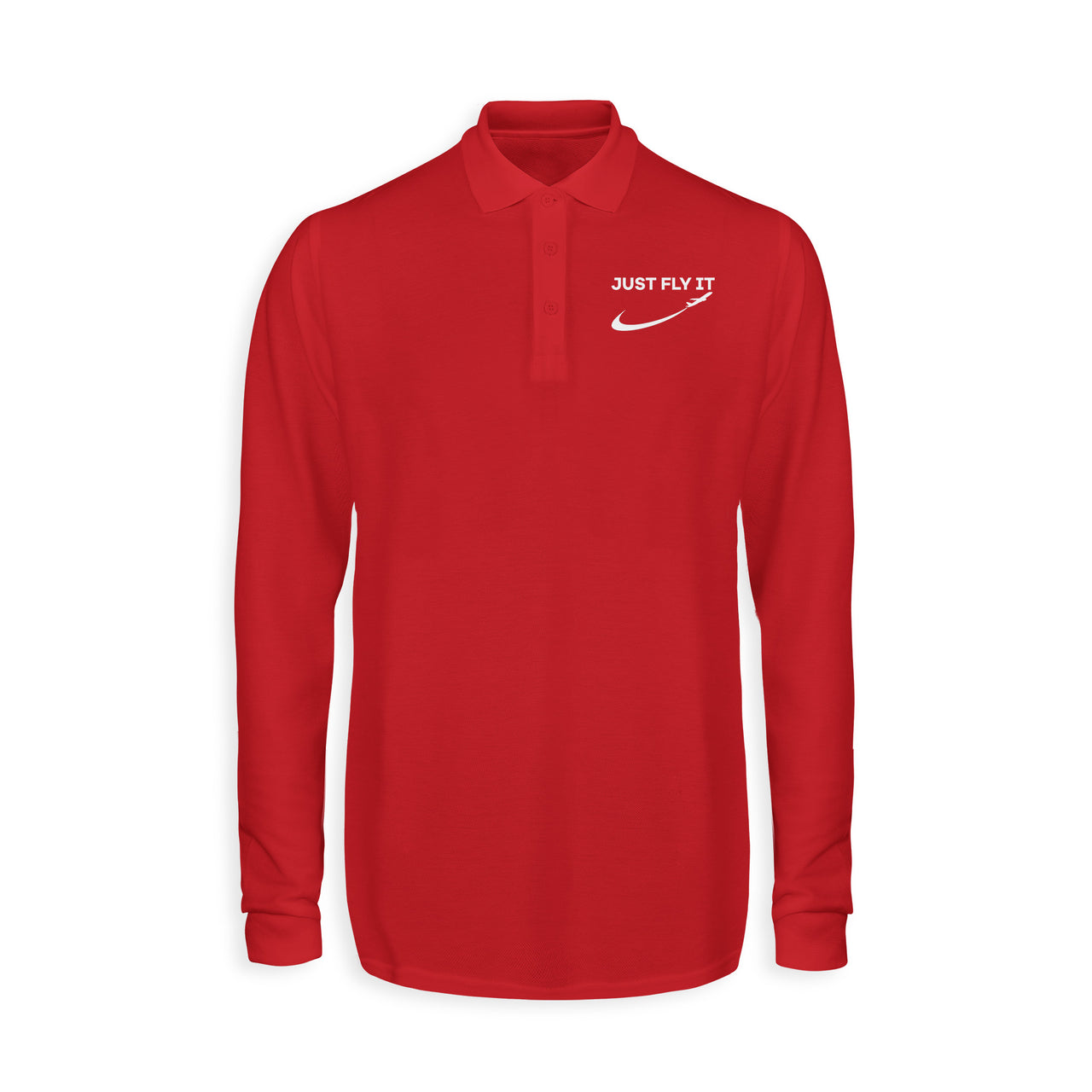 Just Fly It 2 Designed Long Sleeve Polo T-Shirts