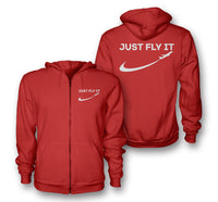 Thumbnail for Just Fly It 2 Designed Zipped Hoodies