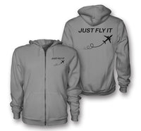 Thumbnail for Just Fly It Designed Zipped Hoodies