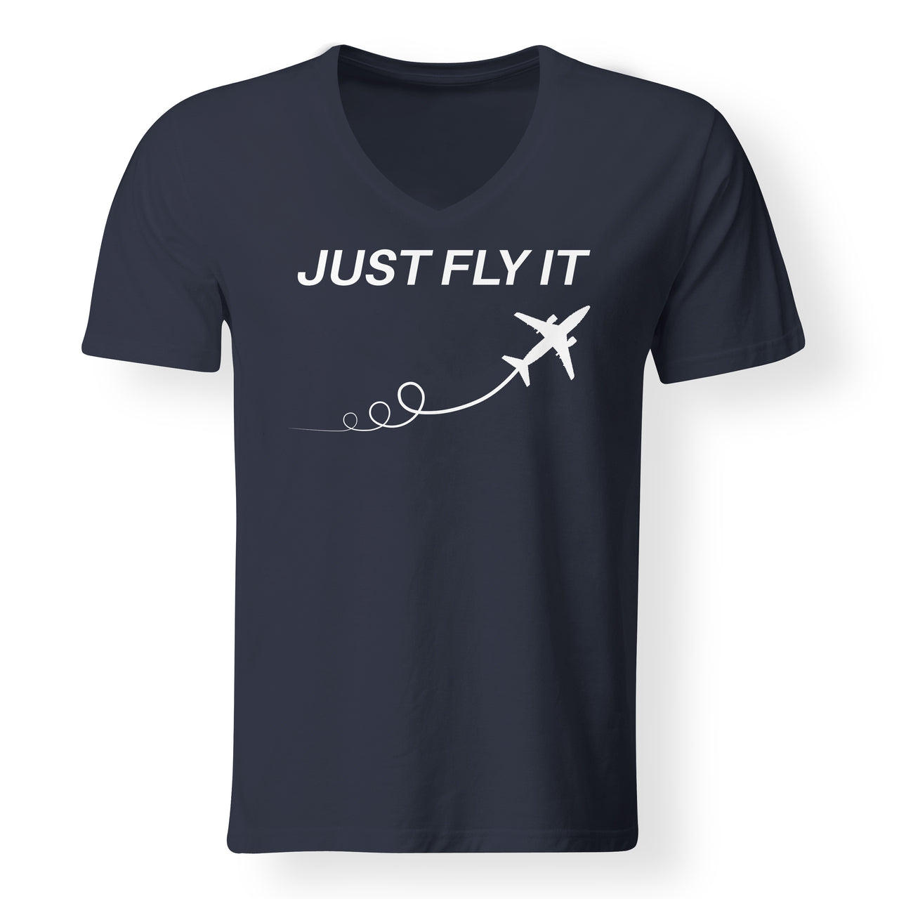 Just Fly It Designed V-Neck T-Shirts