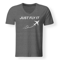 Thumbnail for Just Fly It Designed V-Neck T-Shirts