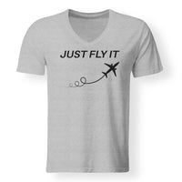 Thumbnail for Just Fly It Designed V-Neck T-Shirts