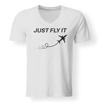 Thumbnail for Just Fly It Designed V-Neck T-Shirts