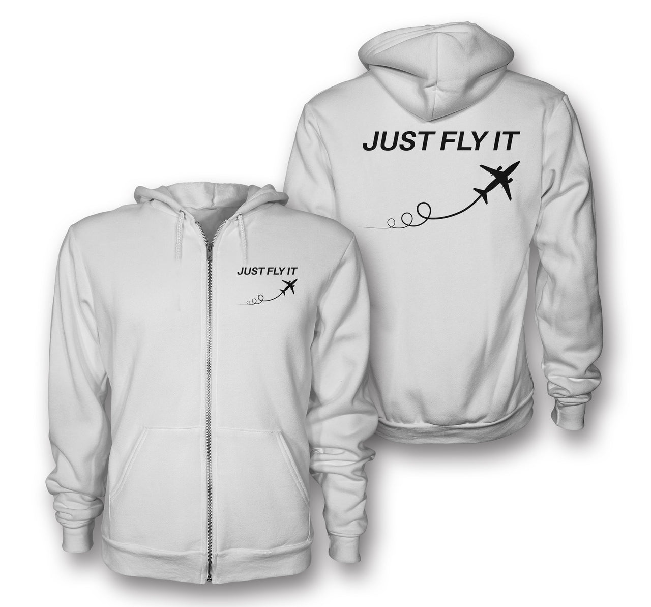 Just Fly It Designed Zipped Hoodies