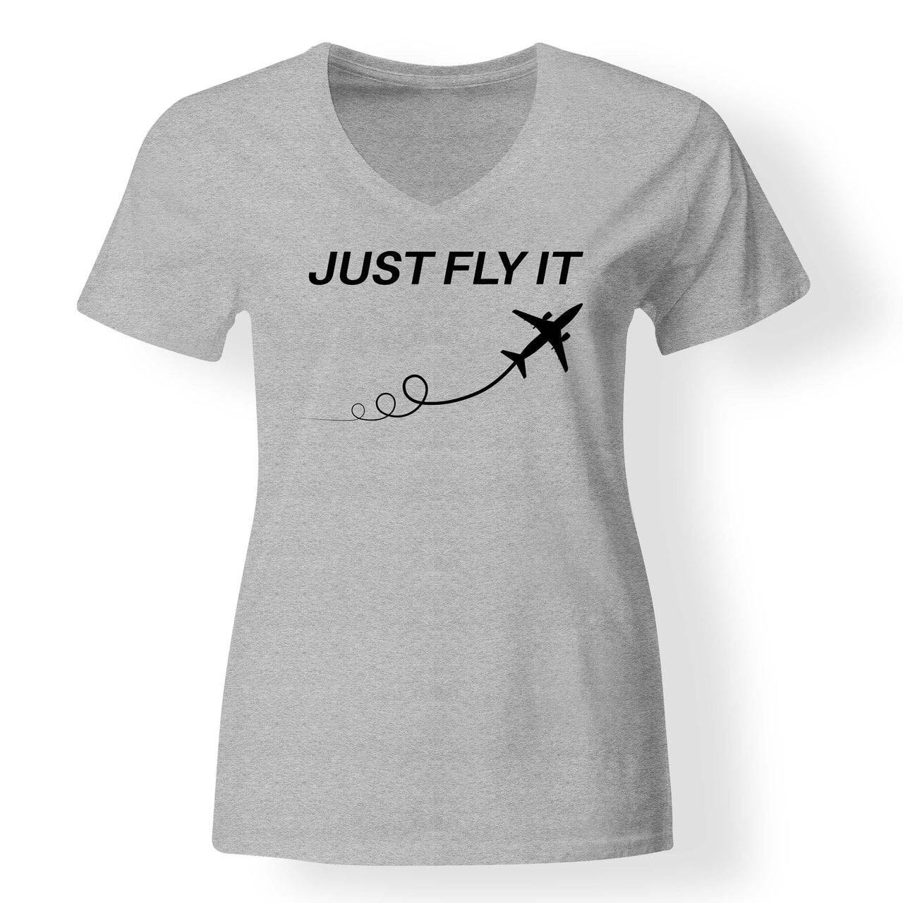 Just Fly It Designed V-Neck T-Shirts