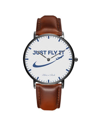 Thumbnail for Just Fly It 2 Leather Strap Watches Pilot Eyes Store Black & Brown Leather Strap 