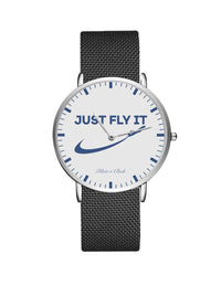 Thumbnail for Just Fly It 2 Stainless Steel Strap Watches Pilot Eyes Store Silver & Black Stainless Steel Strap 