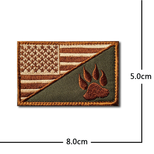 American Flag Dog Paw Designed Embroidery Patch