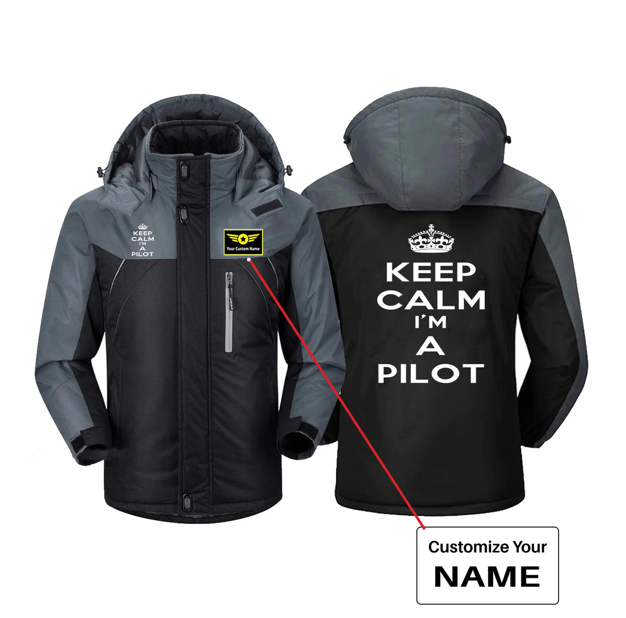 Keep Calm I'm a Pilot Designed Thick Winter Jackets