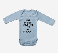 Thumbnail for Keep Calm I'm a Pilot Designed Baby Bodysuits