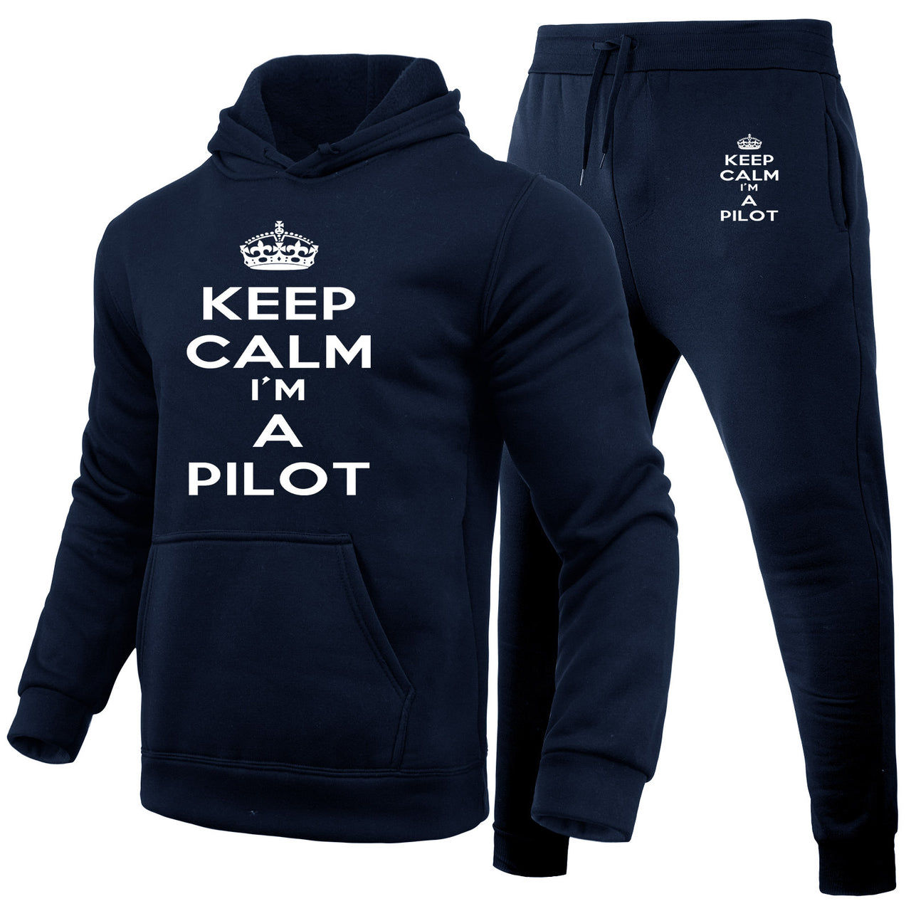 Keep Calm I'm a Pilot Designed Hoodies & Sweatpants Set