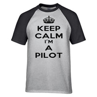 Thumbnail for Keep Calm I'm a Pilot Designed Raglan T-Shirts