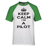Thumbnail for Keep Calm I'm a Pilot Designed Raglan T-Shirts
