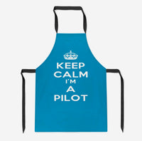 Thumbnail for Keep Calm I'm a Pilot Designed Kitchen Aprons